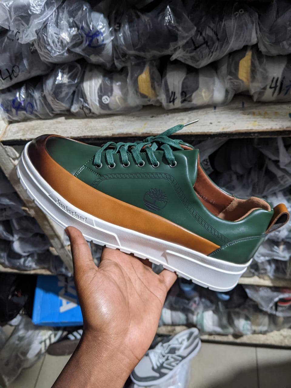 Timberland two-tone leather casual sneakers